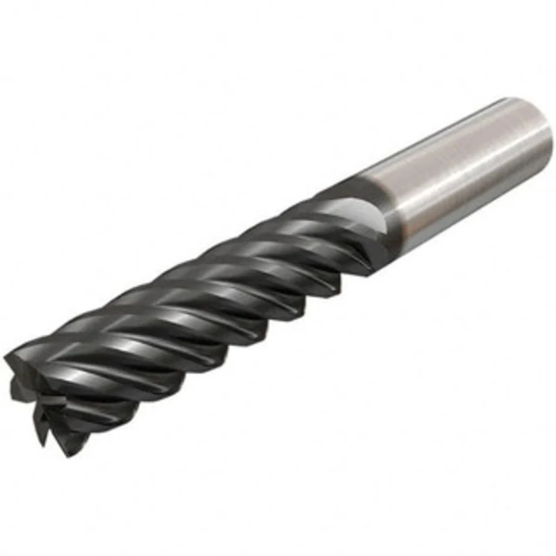 Iscar 1/2, 2 LOC, 1/2 Shank Diam, 4-1/4 OAL, 6 Flute, Solid Carbide Square End Mill Single End, TiAlN Finish, Spiral ...